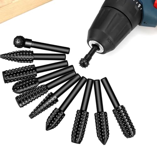 10 Stück Holzraspel Raspel Set, Rotationsfräser-Set Holzfräser für Bohrmaschine Holzraspel Raspel Set Bohrmaschine Schaft Werkzeug Holzschnitzerei Bohrer Set DIY-Holzbearbeitung Zapfenfräser,Polieren 10 Stück Holzraspel Raspel Set, Rotationsfräser-Set Holzfräser für Bohrmaschine Holzraspel Raspel Set Bohrmaschine Schaft Werkzeug Holzschnitzerei Bohrer Set DIY-Holzbearbeitung Zapfenfräser,Polieren von Hshihaysx