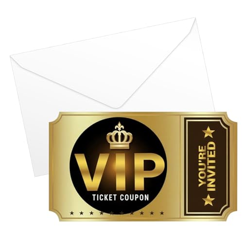 Hsrag 24 Stück VIP-Party-Einladungen mit Umschlägen – doppelseitige Einladungskarten, Partyeinladungen für Erwachsene für Geburtstage, Babypartys und Veranstaltungen Hsrag 24 Stück VIP-Party-Einladungen mit Umschlägen – doppelseitige Einladungskarten, Partyeinladungen für Erwachsene für Geburtstage, Babypartys und Veranstaltungen von Hsrag