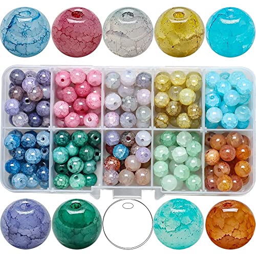 Hsthe Sea 200 Stück Bunte Crackle-Glasperlen mit Loch Funkelndes Chakra Lose Perlen für die Schmuckherstellung, Heimdekoration und andere Bastelprodukte Hsthe Sea 200 Stück Bunte Crackle-Glasperlen mit Loch Funkelndes Chakra Lose Perlen für die Schmuckherstellung, Heimdekoration und andere Bastelprodukte von Hsthe Sea