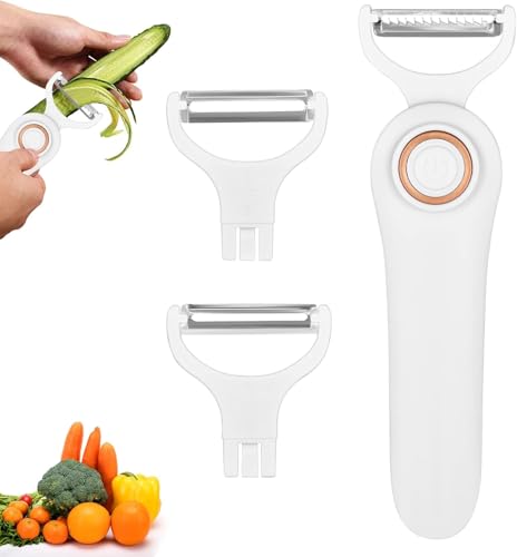 Hsthe Sea Elektrischer Kartoffelschäler, Gemüseschäler, Obstschäler, 3-in-1, wiederaufladbarer Hand Schnellschäler für die Küche von Hsthe Sea