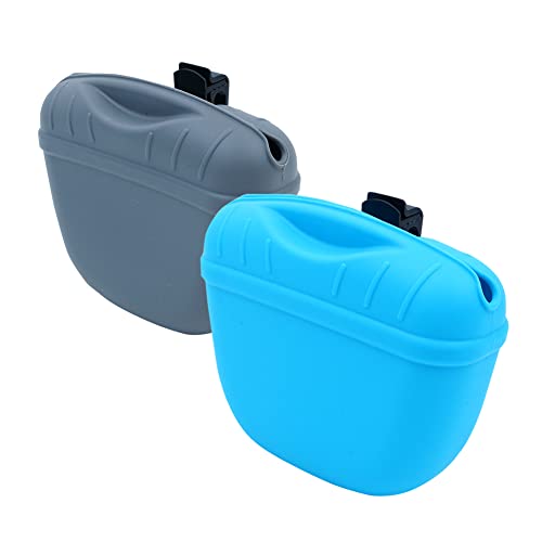 Hsthe Sea Futterbeutel 2-er Set für Hunde aus lebensmittelechtem Silikon, 12.5x4x10.5 cm, Leckerlitasche mit Magnetverschluss & Befestigungsclip, wasserabweisendes und weiches Material, grau & blau Hsthe Sea Futterbeutel 2-er Set für Hunde aus lebensmittelechtem Silikon, 12.5x4x10.5 cm, Leckerlitasche mit Magnetverschluss & Befestigungsclip, wasserabweisendes und weiches Material, grau & blau von Hsthe Sea