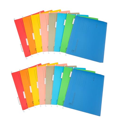 Hsthe Sea Hängemappen, A4, 16 Stück, Polypropylen, Hängemappen mit Reitern und Karteneinsätzen, für Schule, Zuhause, Arbeit, Büro, Organisation (8 Farben) von Hsthe Sea