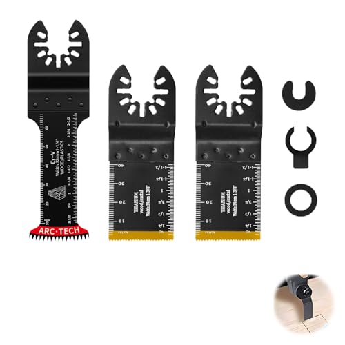 3 Tlg Multitool Sägeblätter, aus Kohlenstoffstahl und Edelstahl Oszillierendes Zubehör Multifunktionswerkzeug Oszillierendes Sägeblatt Universelles Multitool Zubehör für Metall Nägel Schrauben Holz von HstiaLving