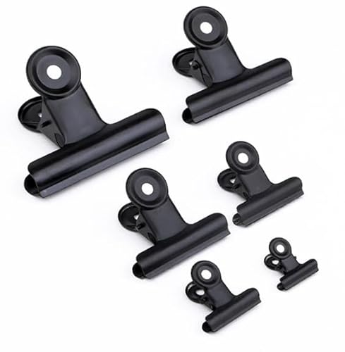 Hsyadazi 10 Stück Large Bulldog Clips, 63mm Metall klammern -Wiederverwendbare Metallklammern für Büro, Küche & Bastelbedarf (Schwarz) von Hsyadazi