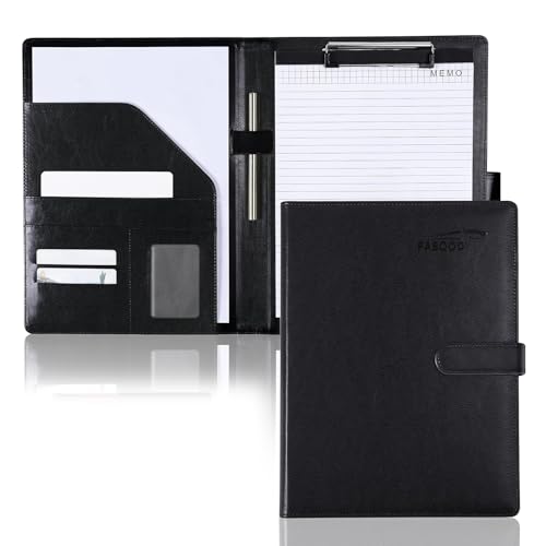 Hsyadazi A4 Leder Konferenzmappe, Arbeit Schreiben Foldover Zwischenablage, Dokumentenspeicher Organizer Geschäftsordner Beigefügt A4 Notizblock und Stift - Schwarz Hsyadazi A4 Leder Konferenzmappe, Arbeit Schreiben Foldover Zwischenablage, Dokumentenspeicher Organizer Geschäftsordner Beigefügt A4 Notizblock und Stift - Schwarz von Hsyadazi