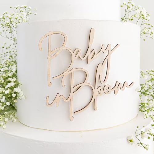 Baby in Bloom Side Cake Topper Holz Baby Shower Geschlecht Offenbarung Kuchen Dekoration für Schwangerschaft Ankündigung Geburt Ankündigung Willkommen Baby Party Dekorationen Baby in Bloom Side Cake Topper Holz Baby Shower Geschlecht Offenbarung Kuchen Dekoration für Schwangerschaft Ankündigung Geburt Ankündigung Willkommen Baby Party Dekorationen von Hsybdnsk