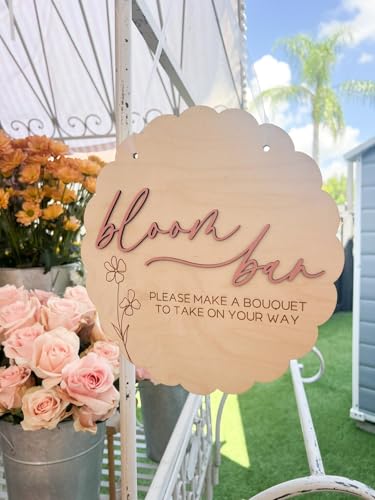 Holzschild, Blumen-Bar, Brautparty, Baby-in-Bloom-Schild, Hochzeitszubehör für Empfang, Holzschild für Hochzeit, Empfang, Tischdekoration von Hsybdnsk