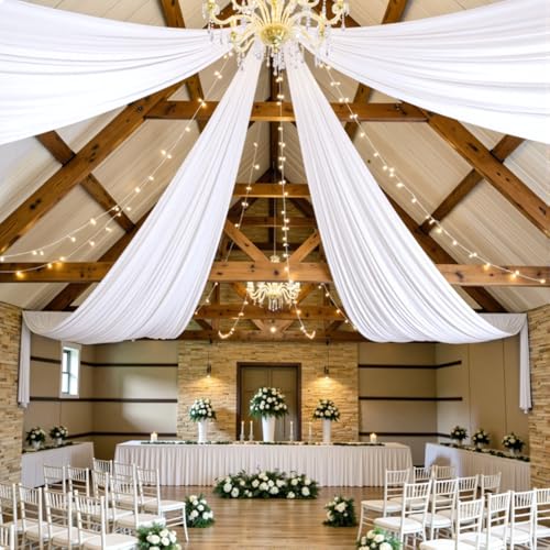 Htper 4 Paneele, 1,5 x 6 m, Deckenvorhänge für Hochzeitsfeiern, knitterfrei, Dickes Polyester, Baldachin, Zelt, Drapierung, 6 m Lange Deckenvorhänge, wiederverwendbarer Stoffbogen, Drapierung für Htper 4 Paneele, 1,5 x 6 m, Deckenvorhänge für Hochzeitsfeiern, knitterfrei, Dickes Polyester, Baldachin, Zelt, Drapierung, 6 m Lange Deckenvorhänge, wiederverwendbarer Stoffbogen, Drapierung für von Htper