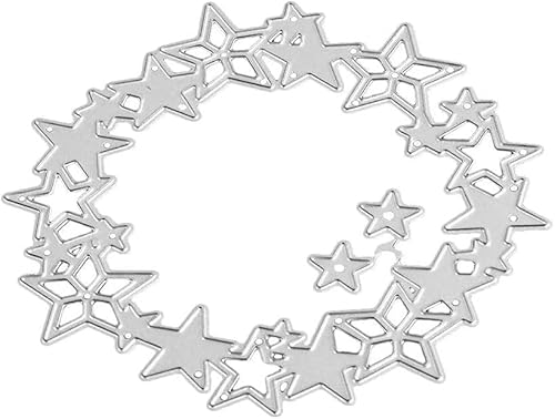 Silberner Sternkranz Stanzformen Stern Spitze Rahmen Metall Stanzformen Prägeschablonen Scrapbooking Zubehör für Fotoalbum Papier Kartenherstellung Stanzformen Silberner Sternkranz Stanzformen Stern Spitze Rahmen Metall Stanzformen Prägeschablonen Scrapbooking Zubehör für Fotoalbum Papier Kartenherstellung Stanzformen von Htppzjr