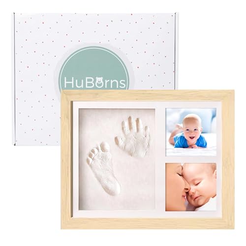 HuBorns - Baby Handabdruck und Fußabdruck - Bilderrahmen für Fuß und Handabdruck, Set Gipsabdruck Baby - Erinnerung für Immer und als Dekoration des Kinderzimmers von HuBorns