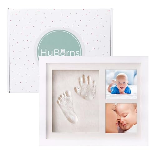HuBorns - Bilderrahmen Fußabdruck Baby und Anti-Riss-Ton, um ein Einzigartiges Souvenir zu schaffen, Gipsabdruck Baby Hand und Fuß, Baby Geschenk, Fussabdruck Baby Abdruckset von HuBorns