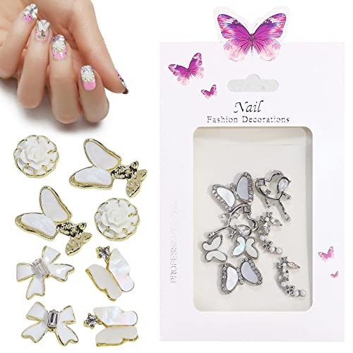 HuYan Nagelschmetterlinge, niedlicher Nagelanhänger, Strasssteine, Schmetterlinge, Metall, Nagelkunst, Kristall-Nagelstecker, Schmuck, -Schmetterlings-Charm-Design für Salon und Zuhause, Acryl-Nägel HuYan Nagelschmetterlinge, niedlicher Nagelanhänger, Strasssteine, Schmetterlinge, Metall, Nagelkunst, Kristall-Nagelstecker, Schmuck, -Schmetterlings-Charm-Design für Salon und Zuhause, Acryl-Nägel von HuYan
