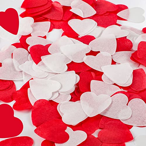 6000 Stück Herzen Papier, 2.5cm Herz Konfetti Valentinstag Deko Faschingsdeko Streudeko Hochzeit Dekoration Geburtstag Party (Rot, Weiß) von HuaJiao