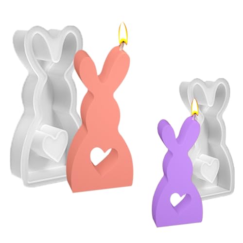3D Kaninchen Kerze Silikonform Gips,Kaninchen Gießformen Silikon,3D Osterhase Silikonform Kerzenhalter,Silikonform Ostern,Ostern Kaninchen Silikonformen Gießformen von HuaMuDM