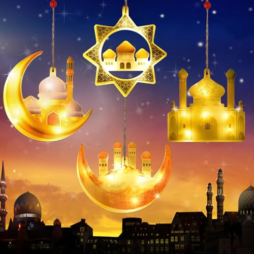 HuaMuDM Eid Mubarak Licht,LED Muslim Ramadan Lichter,Ramadan Dekorative Fee Licht,Mond und Stern Islam Mubarak Dekoration LED Lichter,Eid Ramadan Dekorative Fee Licht für Ramadan Deko Party von HuaMuDM