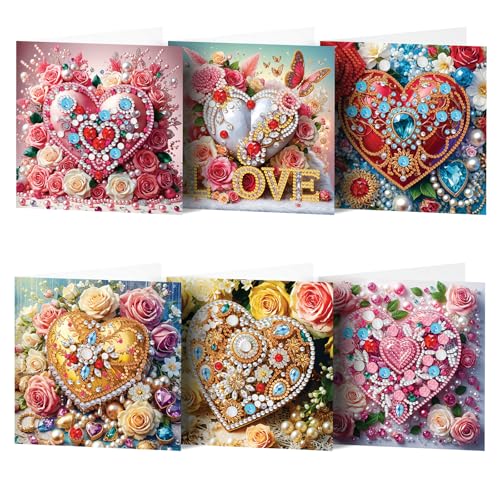Huacan Diamant Painting Gruß Karten 6 8 Stück Weihnachten Grußkarte Mit Umschlag 5D DIY Diamond Weihnachtskarten Kit Neujahr Geschenk für Familien Paare und Freunde von Huacan