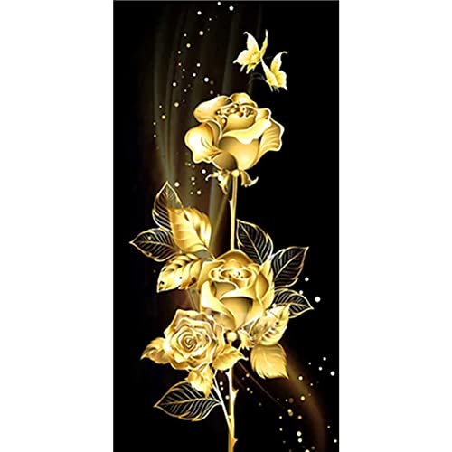 Huacan Diamond Painting Erwachsene Rose Blume Foto Diamant Paintings Bilder Blumen Voll Eckige Bohrer Diamante Malerei Stickerei für Kinder Home Wall Decor 30x60cm von Huacan