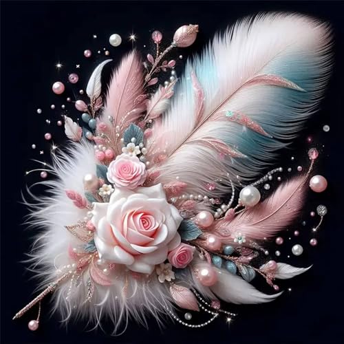 Huacan Diamond Painting Feder Eckige Steine Erwachsene AB Diamant Paintings Blune Bilder Voll Drill Malerei für Home Wall Decor Bild Größe 30x30cm von Huacan