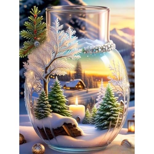 Huacan Diamond Painting Kits Landschaft, Diamant Painting Set Landschaft für Erwachsene, Volldiamant Malerei, rund, Handwerk, Strass Malerei, Innendekoration, 25 x 35 cm von Huacan