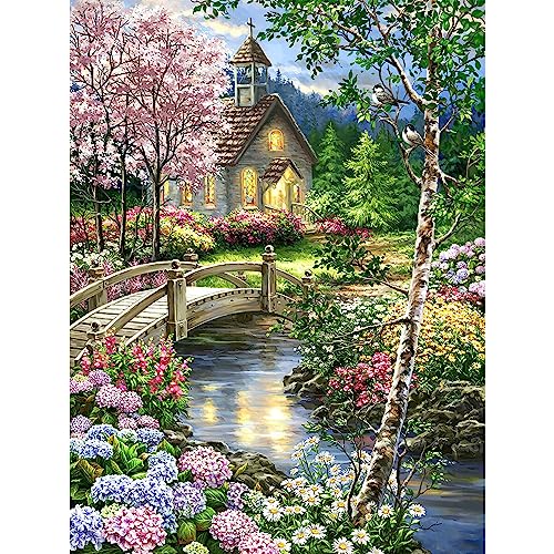 Huacan Diamond Painting Landschaft Diamant Paintings Bilder Malerei Voll Runde Stickerei für Kinder Erwachsene Haus Wand Zimmer Dekor 30x40cm von Huacan