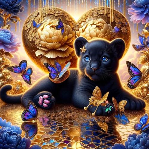 Huacan Diamond Painting Leopard Eckige AB Steine Erwachsene Diamant Paintings Bilder Voll Drill Malerei für Home Wall Decor Bild Größe 30x30cm von Huacan