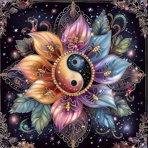 Huacan Diamond Painting Mandala Eckige Steine Erwachsene AB Diamant Paintings Bilder Voll Drill Malerei für Home Wall Decor Bild Größe 30x30cm von Huacan