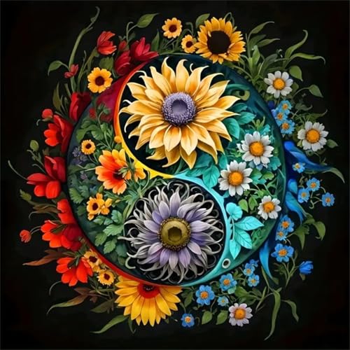Huacan Diamond Painting Mandala Eckige Steine Erwachsene AB Diamant Paintings Bilder Voll Drill Malerei für Home Wall Decor Bild Größe 30x30cm von Huacan