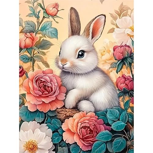 Huacan Diamond Painting Ostern Hasen Eckige Steine Erwachsene AB Diamant Paintings Bilder Voll Drill Malerei für Home Wall Decor Bild Größe 30x30cm von Huacan
