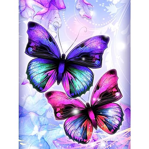 Huacan Diamond Painting Schmetterling Diamant Paintings Bilder Malerei Voll Runde Stickerei für Kinder Erwachsene Haus Wand Zimmer Dekor 30x40cm von Huacan