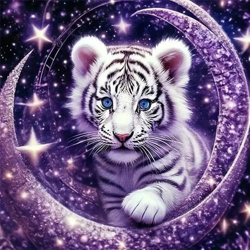 Huacan Diamond Painting Tiger Eckige AB Steine Erwachsene Diamant Paintings Bilder Voll Drill Malerei für Home Wall Decor Bild Größe 30x30cm von Huacan