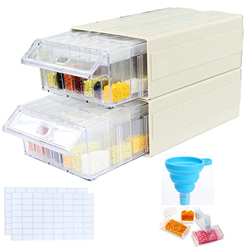 Huacan Diamond Painting Zubehör 2 Set Aufbewahrungsbox mit Trichter Stickers Diamant Malerei Aufbewahrungsbehälter 70 Stück Stapelbare Handwerk Organizer Kits Huacan Diamond Painting Zubehör 2 Set Aufbewahrungsbox mit Trichter Stickers Diamant Malerei Aufbewahrungsbehälter 70 Stück Stapelbare Handwerk Organizer Kits von Huacan