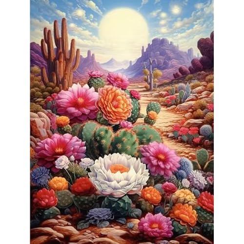 Huacan Diamond Painting für Erwachsene, Landschaftssets, Diamant-Malerei-Set, Blumen, runder Bohrer, komplette Diamanten, Kaktus, Malerei für Innendekoration, Größe der Leinwand 30 x 40 cm Huacan Diamond Painting für Erwachsene, Landschaftssets, Diamant-Malerei-Set, Blumen, runder Bohrer, komplette Diamanten, Kaktus, Malerei für Innendekoration, Größe der Leinwand 30 x 40 cm von Huacan