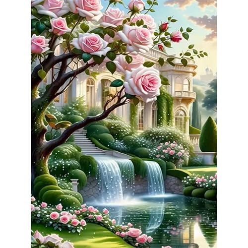 Huacan Kreuzstich-Set, Landschaft, bedruckt, Gitterstoff, Kreuzstich-Set, 11 CT, DIY, Handarbeit, für Erwachsene, Anfänger, 40 x 50 cm von Huacan