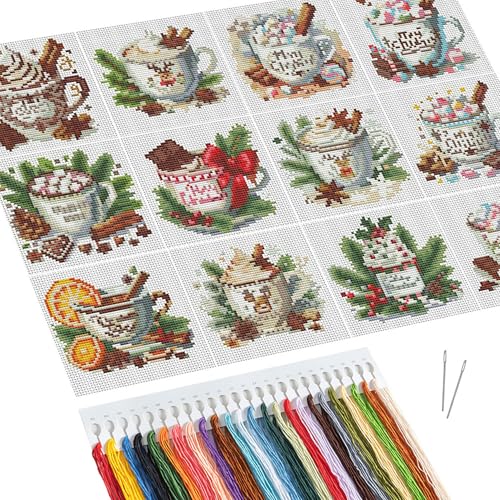 Huacan Kreuzstich Set 12 Stück Mini Malerei 11CT Vordruckt Kaffee Stickerei Handwerk für Erwachsene Anfänger Haus Decor Huacan Kreuzstich Set 12 Stück Mini Malerei 11CT Vordruckt Kaffee Stickerei Handwerk für Erwachsene Anfänger Haus Decor von Huacan