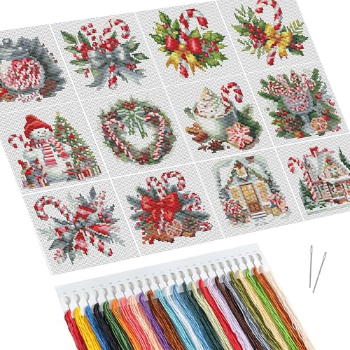 Huacan Kreuzstich Set 12 Stück Mini Malerei 11CT Vordruckt Weihnachten Stickerei Handwerk für Erwachsene Anfänger Haus Decor Huacan Kreuzstich Set 12 Stück Mini Malerei 11CT Vordruckt Weihnachten Stickerei Handwerk für Erwachsene Anfänger Haus Decor von Huacan