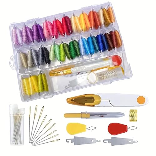 Huacan Stickerei Stickgarn Set mit Aufbewahrungsbox 67 Pcs 50 Leuchtende Farben Polyester Kreuzstichgarn und 17 Sticken Werkzeuge für Erwachsene Anfänger Huacan Stickerei Stickgarn Set mit Aufbewahrungsbox 67 Pcs 50 Leuchtende Farben Polyester Kreuzstichgarn und 17 Sticken Werkzeuge für Erwachsene Anfänger von Huacan