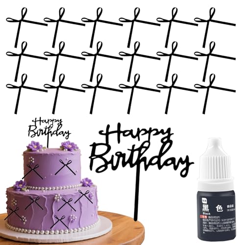 30 Stück Tortendeko Schwarz Schleifen + 1x Happy Birthday Tortendeko + Lebensmittelfarbe Schwarz 5ml,Schleifen für Torte Torten Deko mit Schleife Kuchendekoration Bogen Cake Topper Geburtstag Hochzeit 30 Stück Tortendeko Schwarz Schleifen + 1x Happy Birthday Tortendeko + Lebensmittelfarbe Schwarz 5ml,Schleifen für Torte Torten Deko mit Schleife Kuchendekoration Bogen Cake Topper Geburtstag Hochzeit von Huahuanghui