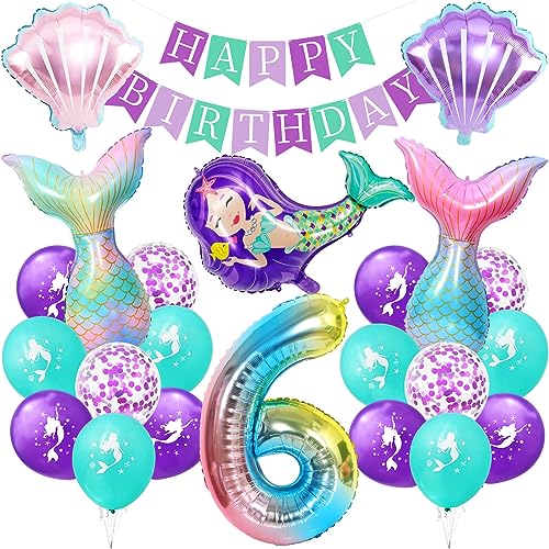 Meerjungfrau Luftballon, Meerjungfrau Geburtstag Deko 6 Jahre,Kindergeburtstag Luftballon Mädchen,Meerjungfrauen Thema Party Set mit Folienballon,Happy Birthday Banner,Meerjungfrau Ballon Meerjungfrau Luftballon, Meerjungfrau Geburtstag Deko 6 Jahre,Kindergeburtstag Luftballon Mädchen,Meerjungfrauen Thema Party Set mit Folienballon,Happy Birthday Banner,Meerjungfrau Ballon von Huahuanghui