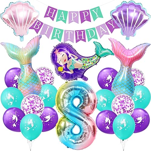 Meerjungfrau Luftballon, Meerjungfrau Geburtstag Deko 8 Jahre,Kindergeburtstag Luftballon Mädchen,Meerjungfrauen Thema Party Set mit Folienballon,Happy Birthday Banner,Meerjungfrau Ballon Meerjungfrau Luftballon, Meerjungfrau Geburtstag Deko 8 Jahre,Kindergeburtstag Luftballon Mädchen,Meerjungfrauen Thema Party Set mit Folienballon,Happy Birthday Banner,Meerjungfrau Ballon von Huahuanghui