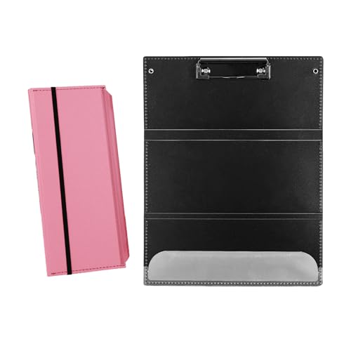 Tragbares faltbares Still-Klemmbrett, faltbares Metall-Klemmbrett im Taschenformat, Medizinstudent, Whitecoat-Klemmbrett, Krankenschwester-Edition, Trifold, Ergotherapie-Klemmbrett für Ärzte (Rosa) von Huakaile