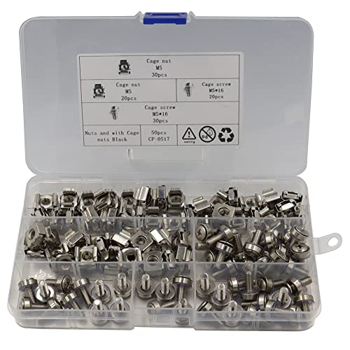 100 Stück Rack Montage Schrauben,M5/M6 Käfigmutterschrauben Rack Mount Schraube Schrank Käfig Mutter mit Sortierbox Rack Käfigmuttern Schrauben Set für Serverschrank und Schrank 100 Stück Rack Montage Schrauben,M5/M6 Käfigmutterschrauben Rack Mount Schraube Schrank Käfig Mutter mit Sortierbox Rack Käfigmuttern Schrauben Set für Serverschrank und Schrank von Huamengyuan