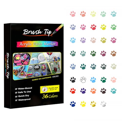 Huamengyuan Acrylstifte Marker Marker Stifte Set Acrylfarben Stifte für die Kolorierung Illustration Steine Wasserfest, Acrylmarker Set zum Holz, Glas, Papier, Keramik, Leinwand von Huamengyuan