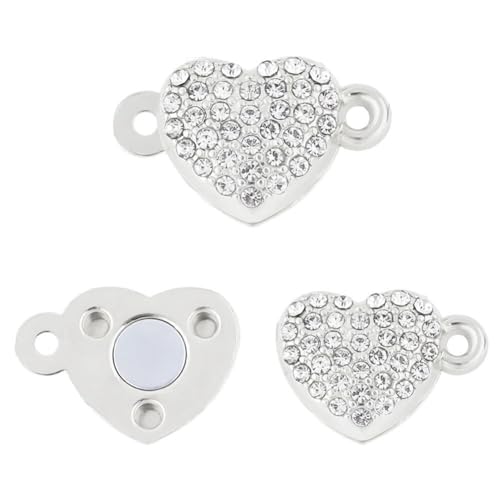 Huamengyuan Halskette mit Magnetverschluss,Armband mit Magnetverschluss,Halskette mit Magnetverschluss,Schmuck-DIY-Zubehör,Geeignet zum Basteln,Kettenschnallenclip aus Edelstahl von Huamengyuan