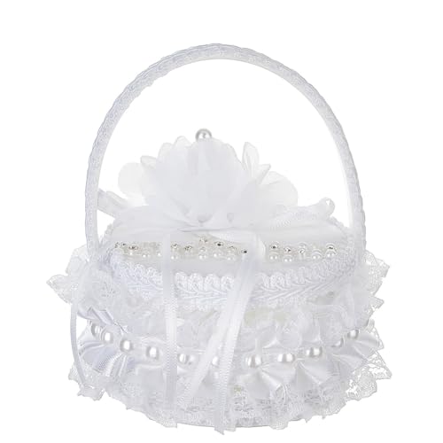 Weiße Hochzeitsring Box – Ringkörbchen für die Hochzeit mit Griff, Western-Stil Ringträger Kissen für die Hochzeitszeremonie, Elegantes Ringhalter Kissen für Braut & Bräutigam Weiße Hochzeitsring Box – Ringkörbchen für die Hochzeit mit Griff, Western-Stil Ringträger Kissen für die Hochzeitszeremonie, Elegantes Ringhalter Kissen für Braut & Bräutigam von Huamengyuan
