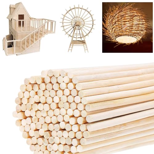 150 Stück Holzstäbchen Rund, 30 cm x 4 mm Holzstäbchen, Holzstäbe Rund, Bambusstäbe zum Basteln, Lange Holzstäbchen für Heimwerker, für Handwerk und Heimwerker 150 Stück Holzstäbchen Rund, 30 cm x 4 mm Holzstäbchen, Holzstäbe Rund, Bambusstäbe zum Basteln, Lange Holzstäbchen für Heimwerker, für Handwerk und Heimwerker von Huamirra