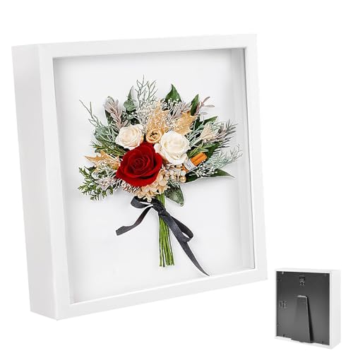 Bilderrahmen zum Befüllen, Objektrahmen Tiefer 3 cm, Tiefer Bilderrahmen zum Befüllen 20 x 20 cm, mit Transparente Acrylplatte, Tiefer Rahmen Hölzern, 3D Rahmen für Objekte, Hochzeitsstrauß, Weiß Bilderrahmen zum Befüllen, Objektrahmen Tiefer 3 cm, Tiefer Bilderrahmen zum Befüllen 20 x 20 cm, mit Transparente Acrylplatte, Tiefer Rahmen Hölzern, 3D Rahmen für Objekte, Hochzeitsstrauß, Weiß von Huamirra