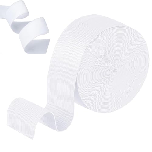 Gummiband, 10 Meter Elastisch Band, Gummiband Breit 40 mm, Breites Gummiband, für Hosengummi, Haushalt DIY Handwerk, Weiß von Huamirra