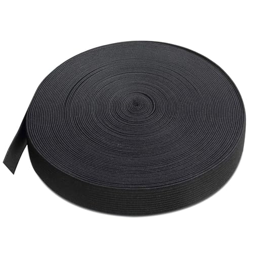 Gummiband, 15 Meter Gummiband 10mm Breit, Elastische Bänder zum Nähen, Stretch Elastisch, für Hosen nähen, Hüftgürtel, DIY Handgemacht(Schwarze) von Huamirra