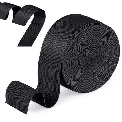 Gummiband, Rubber Band, Flaches Geflochtenes Gummiband, 10 m Nähen Gummibänder, Breite 40 mm für Hosen, Nähen, DIY Handgemacht, Schwarz Gummiband, Rubber Band, Flaches Geflochtenes Gummiband, 10 m Nähen Gummibänder, Breite 40 mm für Hosen, Nähen, DIY Handgemacht, Schwarz von Huamirra