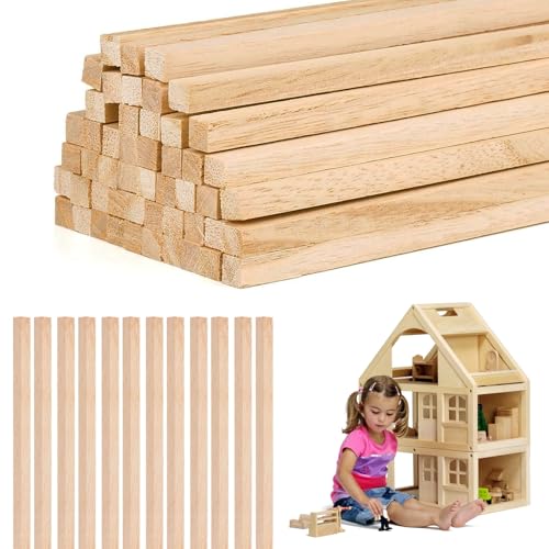 58 Stück Holzleisten zum Basteln, Holzstäbe Eckig, Quadratischer Natur Holzstäbchen zum Basteln 30cm x 6mm x 6mm, Eckig Bastelholz Stäbe Holzstab für DIY Handwerk Heimwerker Bastelset 58 Stück Holzleisten zum Basteln, Holzstäbe Eckig, Quadratischer Natur Holzstäbchen zum Basteln 30cm x 6mm x 6mm, Eckig Bastelholz Stäbe Holzstab für DIY Handwerk Heimwerker Bastelset von HuangXinyu